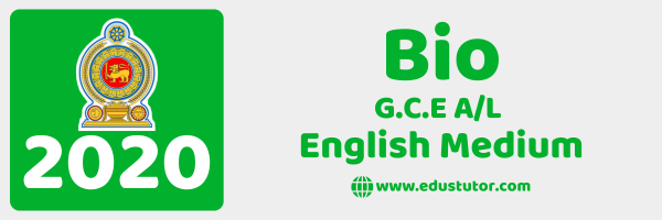 2020 GCE A/L Bio Past Paper – English Medium
