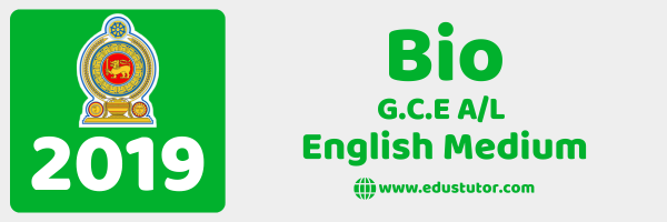2019 GCE A/L Bio Past Paper – English Medium